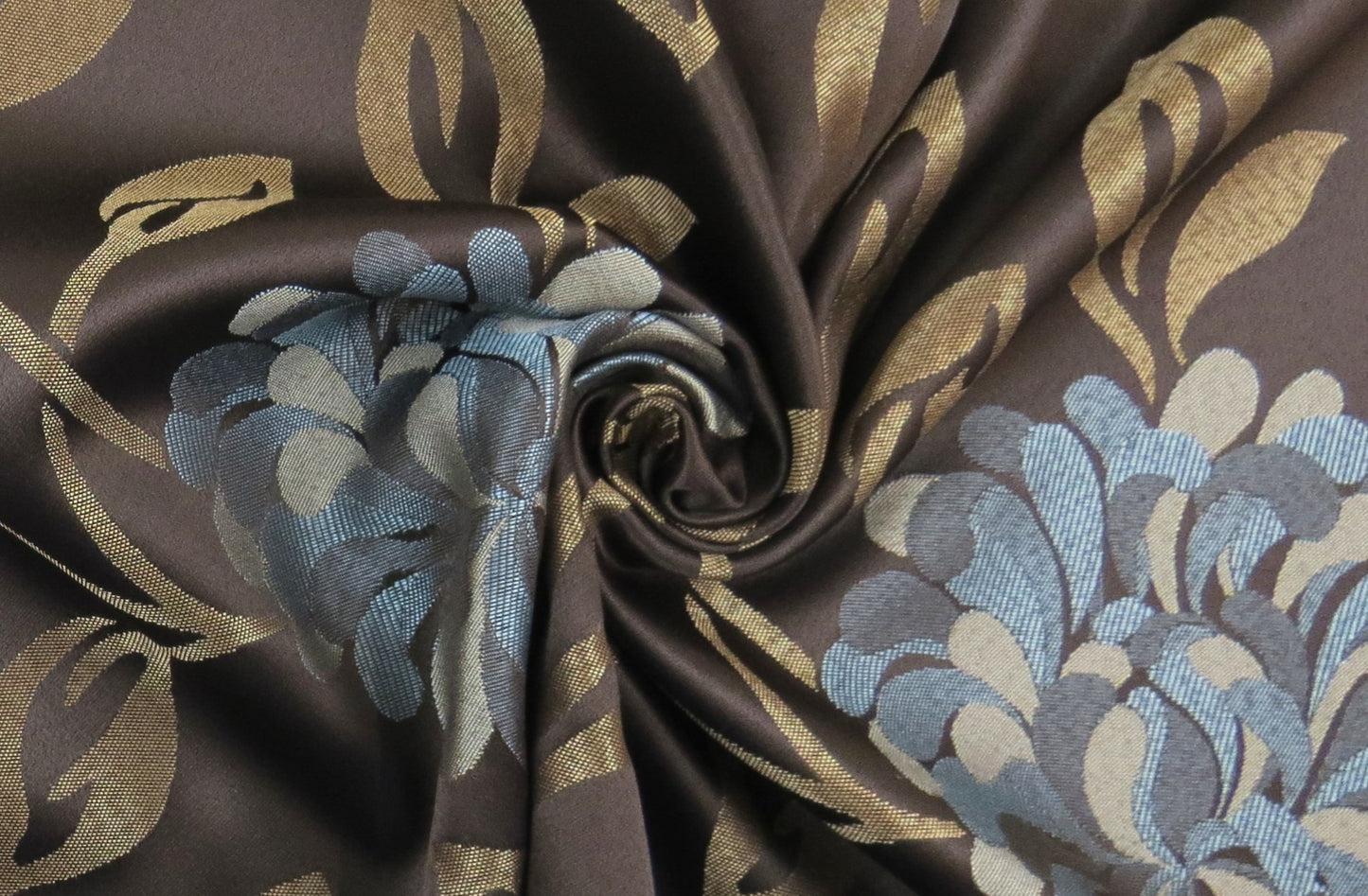 Barley Satin Teal Brocade Upholstery Fabric - Soft Options upholstery trim
