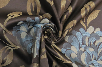 Barley Satin Teal Brocade Upholstery Fabric - Soft Options upholstery trim