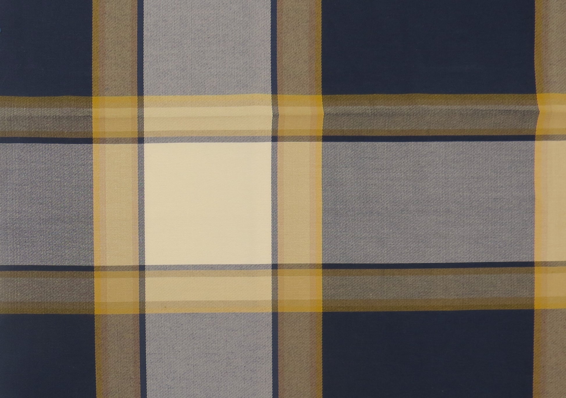 Borders Blue Tartan Linen Upholstery Fabric