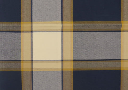 Borders Blue Tartan Linen Upholstery Fabric - Soft Options upholstery trim