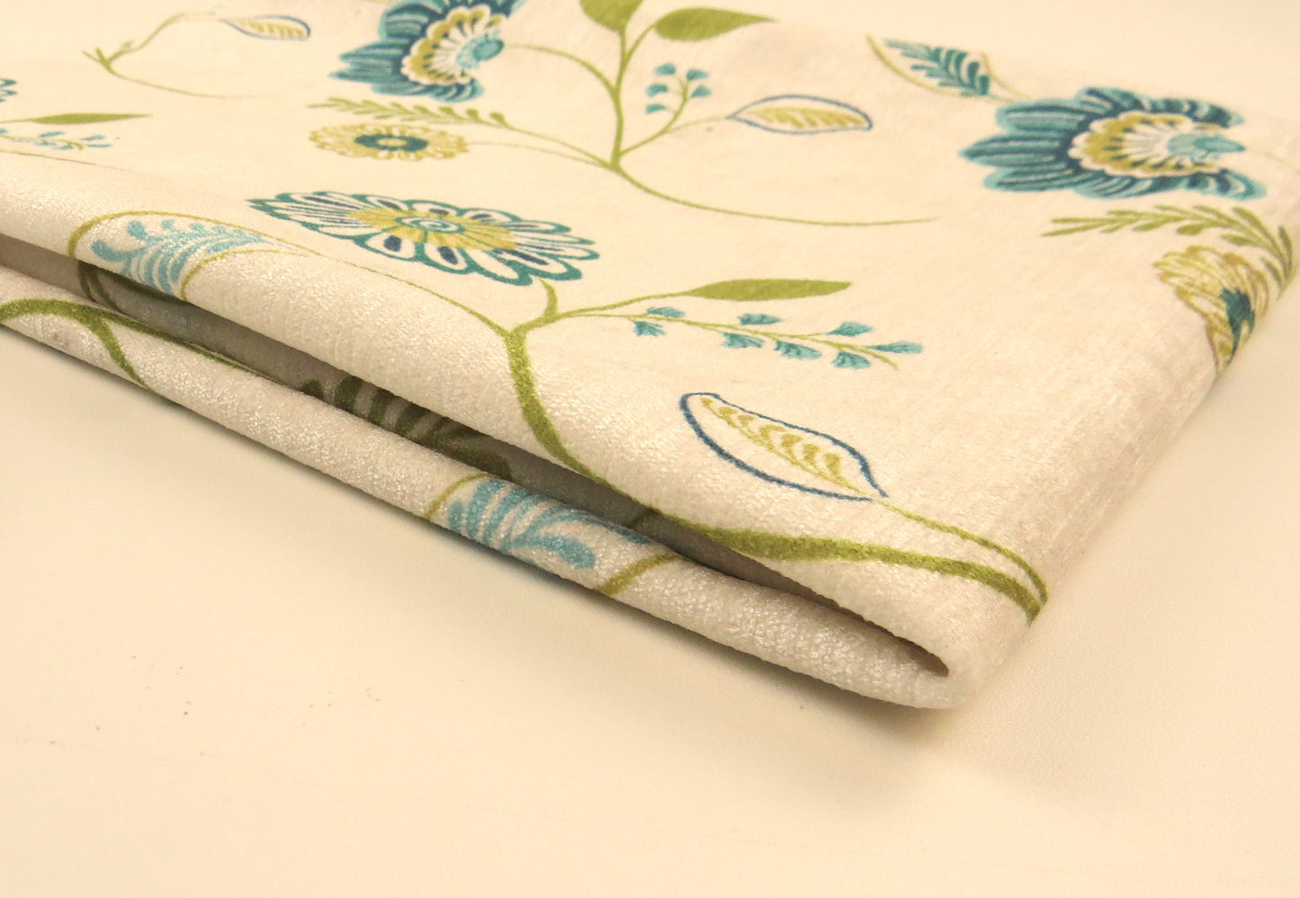 Cascade Teal Floral Chenille Upholstery Fabric