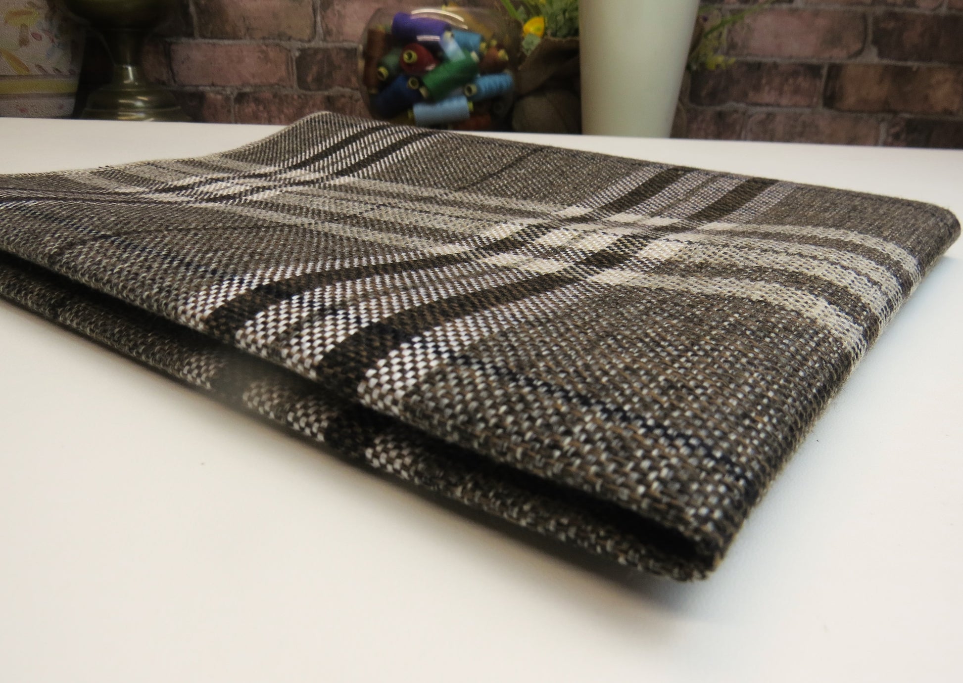 Gleneagles Check Nutmeg Flat Weave Upholstery Fabric