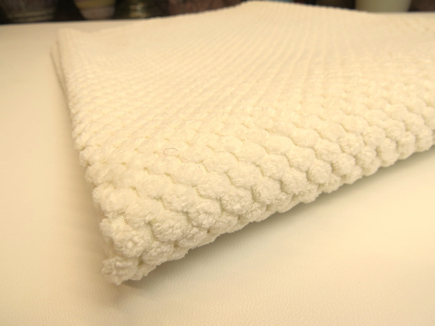 Snow White Dimple Boucle Teddy Bear Upholstery Fabric - Soft Options upholstery trim