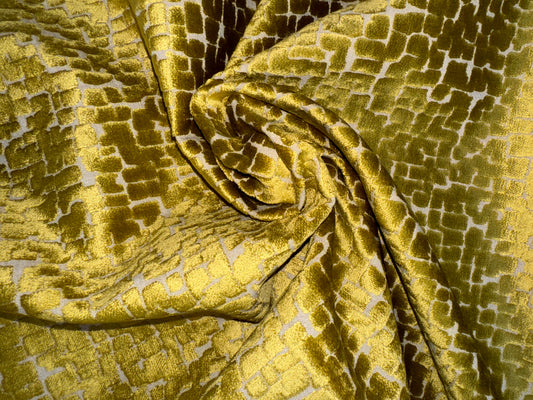 Brentwood Lime Crazy Brick Sculptured Velvet Upholstery Fabric - Soft Options upholstery trim
