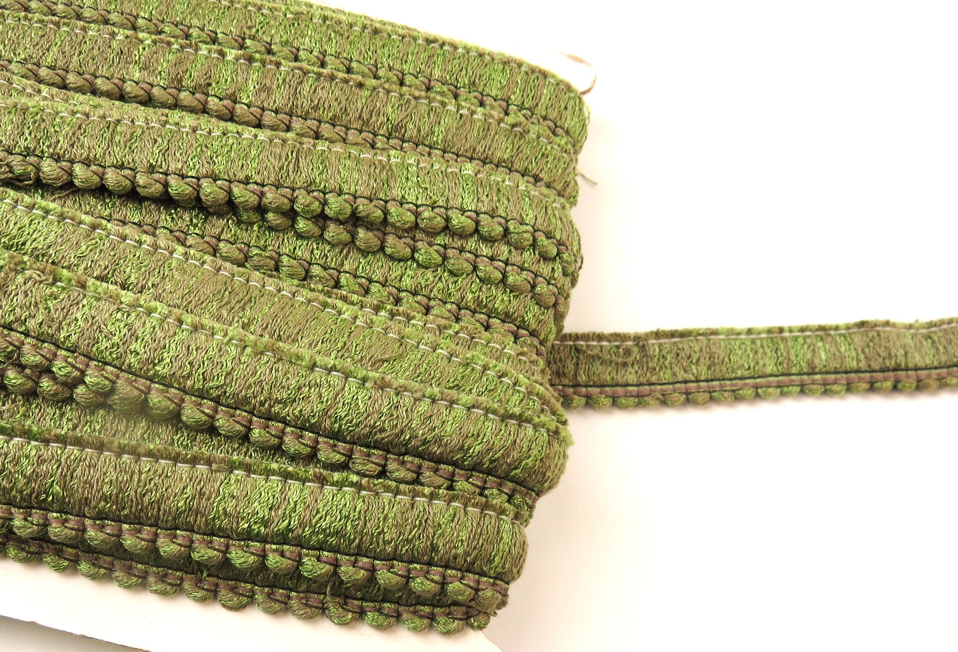 Upholstery Ruche Trim - Light Mixed Green
