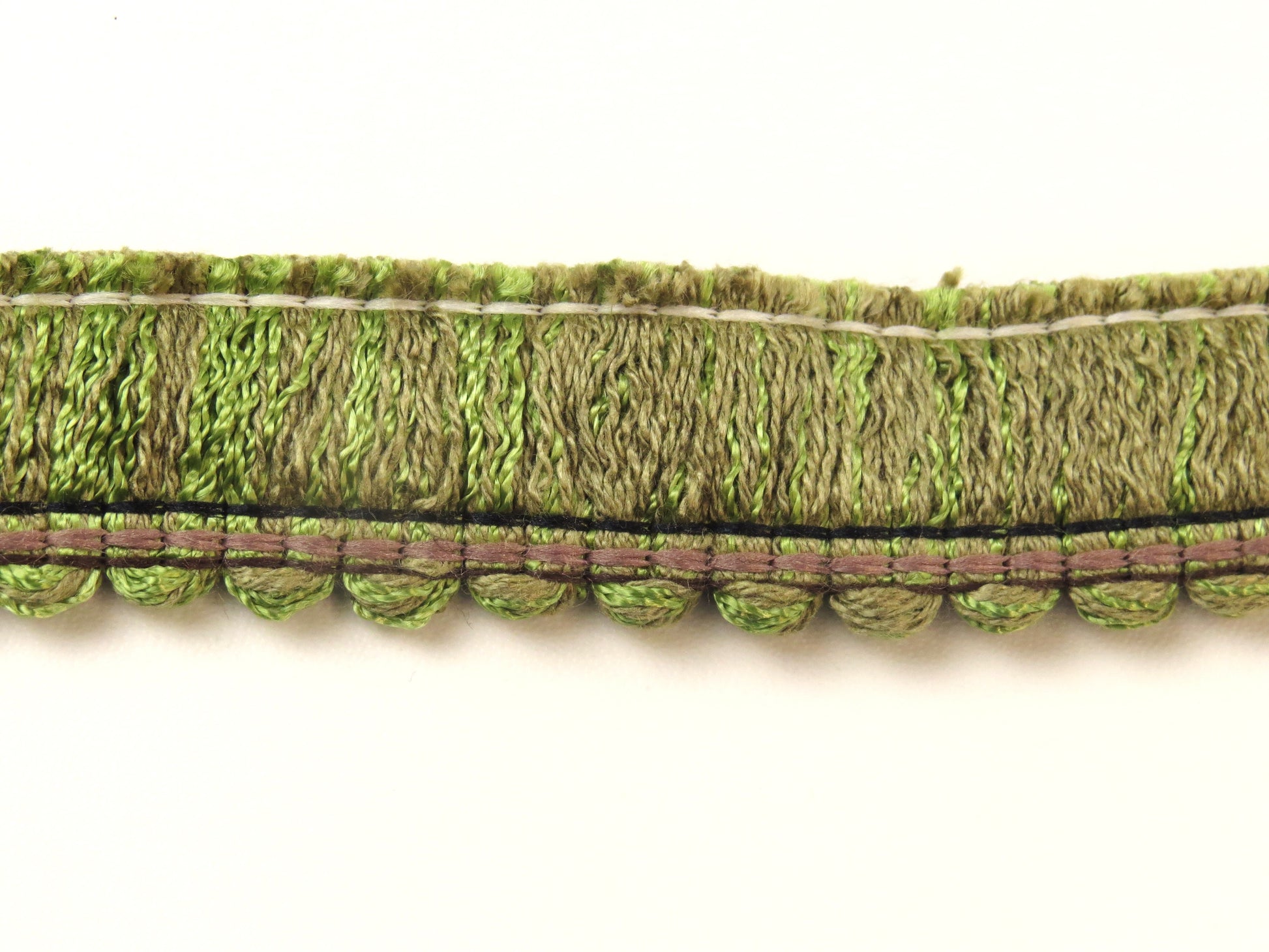 Upholstery Ruche Trim - Light Mixed Green