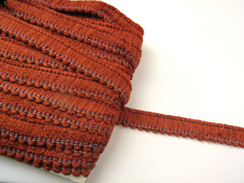 Upholstery Ruche Trim - Rich Rust - Soft Options upholstery trim