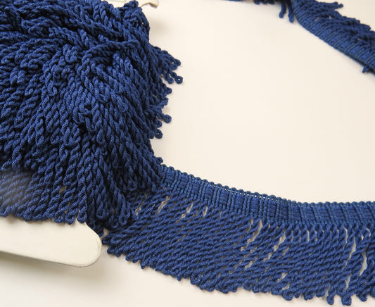 3" Upholstery Bullion Fringe - Royal Blue - Soft Options upholstery trim