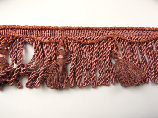 4" Upholstery Tassel Fringe - Pink - Soft Options upholstery trim