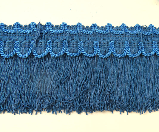4" Upholstery Fringe - Blue - Soft Options upholstery trim