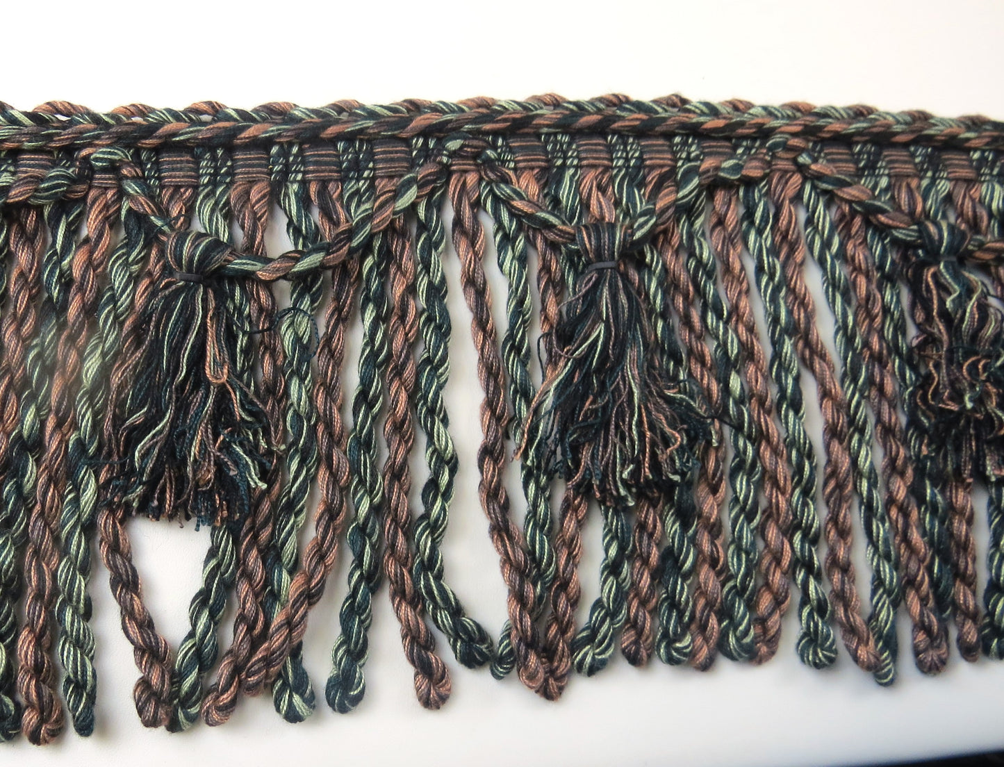 7" Upholstery Tassel Fringe - Pink And Green - Soft Options upholstery trim
