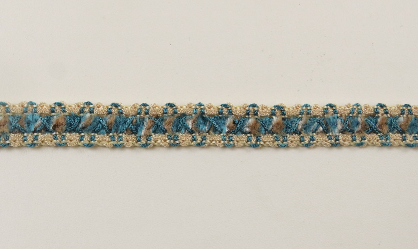 Upholstery Braid Trim - Blue And Cream - Soft Options upholstery trim
