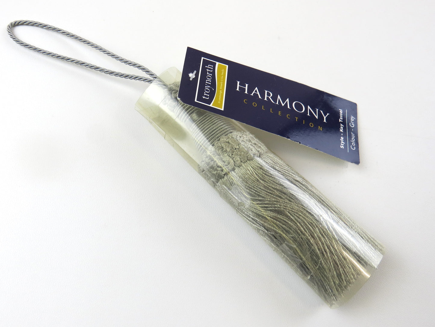 Harmony Collection Grey Key Tassel - Soft Options upholstery trim