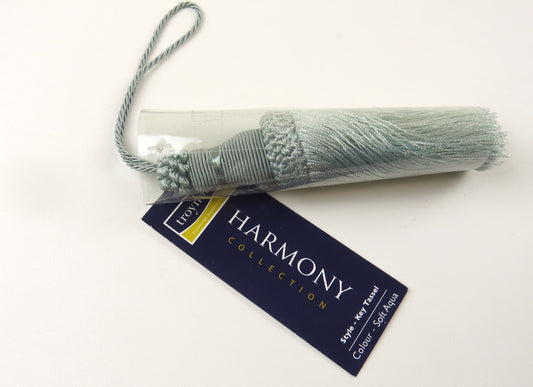 Harmony Collection Soft Aqua Key Tassel - Soft Options upholstery trim