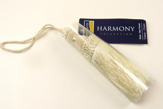 Harmony Collection Cream Key Tassel - Soft Options upholstery trim