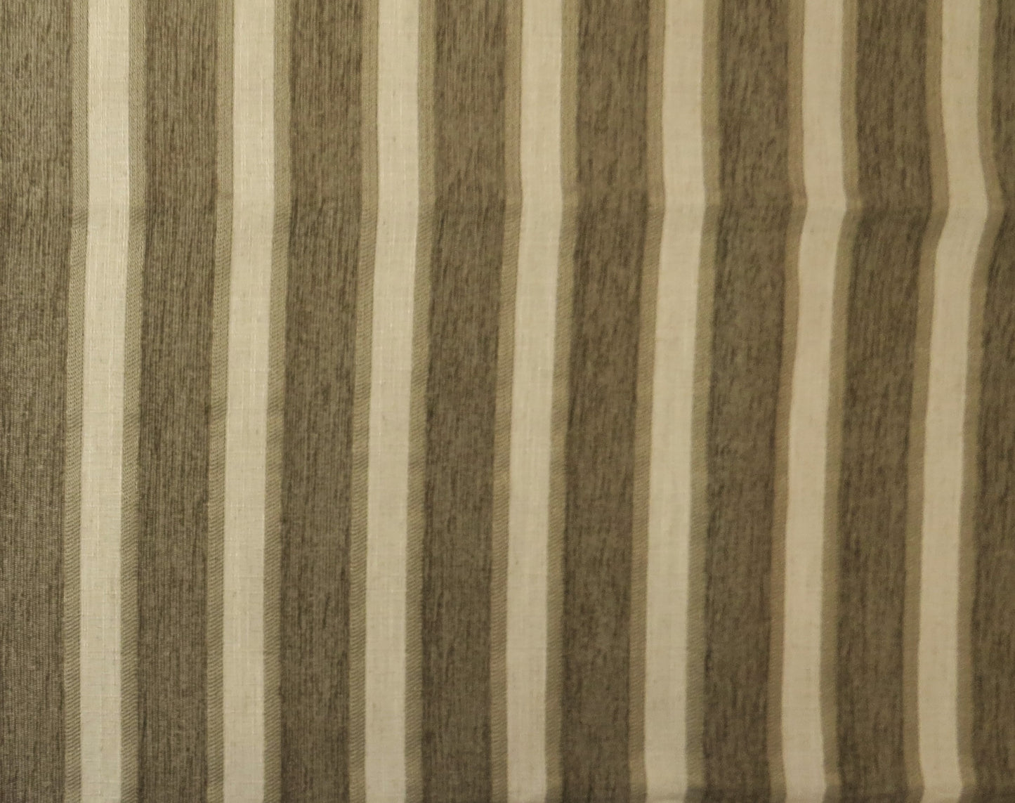 Mink And Cream Stripe Chenille Upholstery Fabric - Soft Options upholstery trim