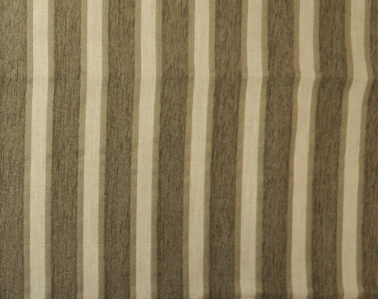 Mink And Cream Stripe Chenille Upholstery Fabric - Soft Options upholstery trim
