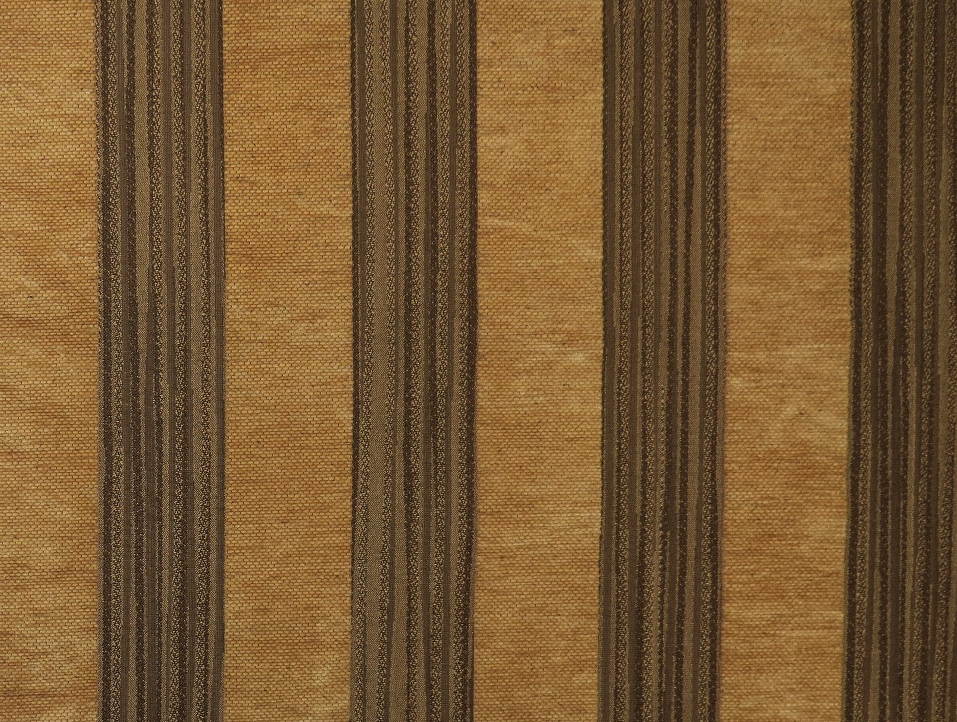 Golden Brown Striped Chenille Upholstery Fabric