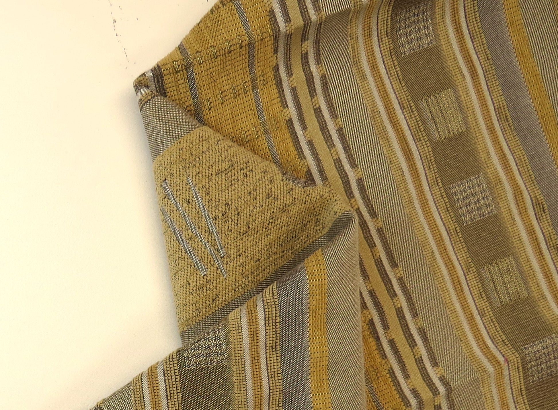 Modern Mixed Brown Stripe Chenille Upholstery Fabric