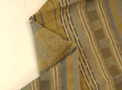 Modern Mixed Brown Stripe Chenille Upholstery Fabric - Soft Options upholstery trim
