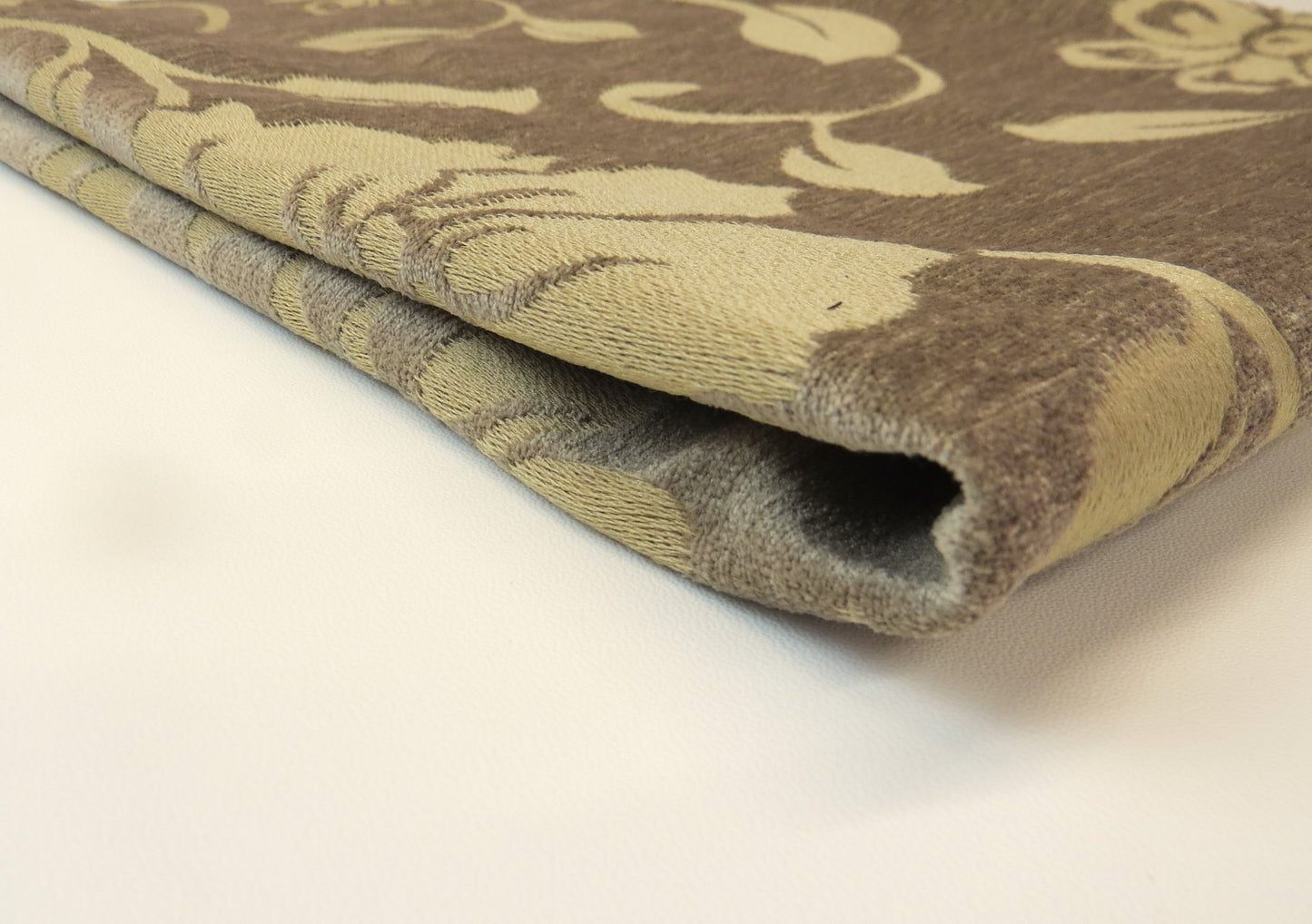 Fawn Floral Brocade Upholstery Fabric