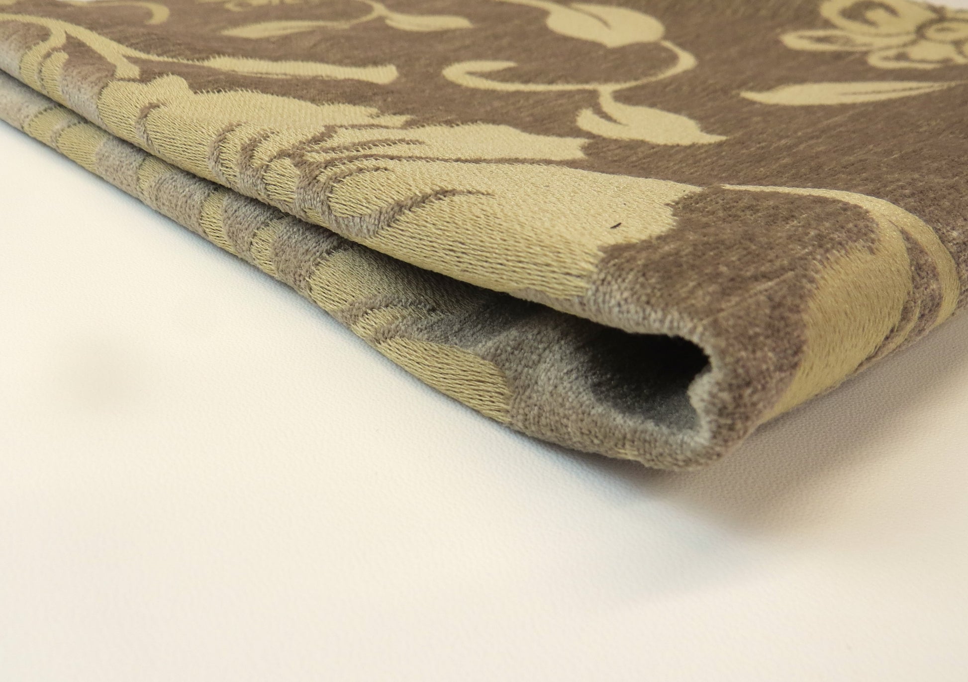 Fawn Floral Brocade Upholstery Fabric