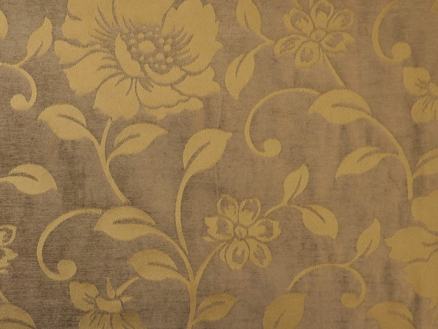 Fawn Floral Brocade Upholstery Fabric - Soft Options upholstery trim