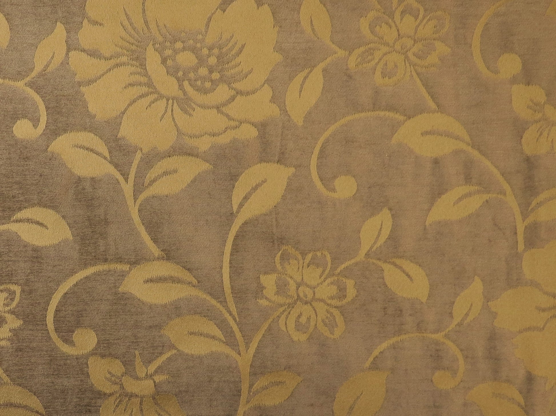 Fawn Floral Brocade Upholstery Fabric