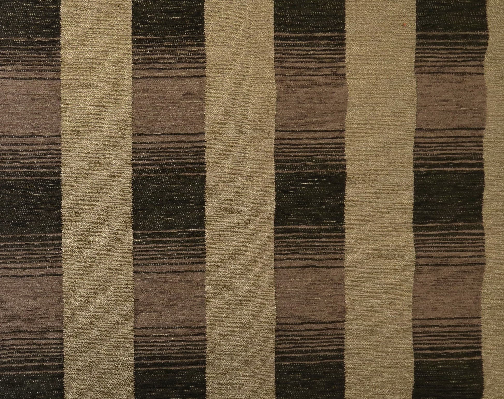 Medium Brown Striped Chenille Upholstery Fabric