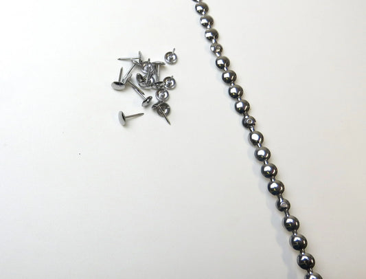 10Mm Silver Decorative Stud Strip + 25 Studs - Soft Options upholstery trim