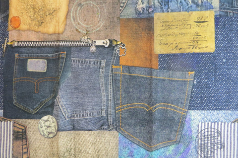 Denim Patchwork - Soft Options upholstery trim