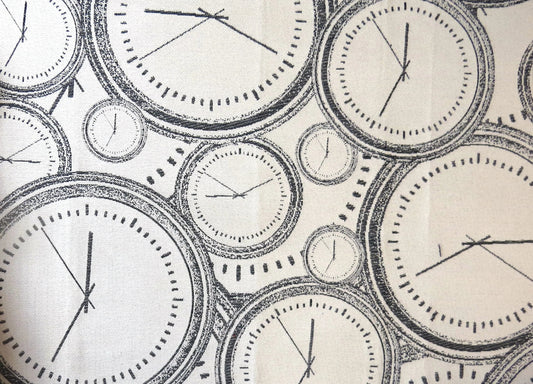 Clocks Black White - Soft Options upholstery trim