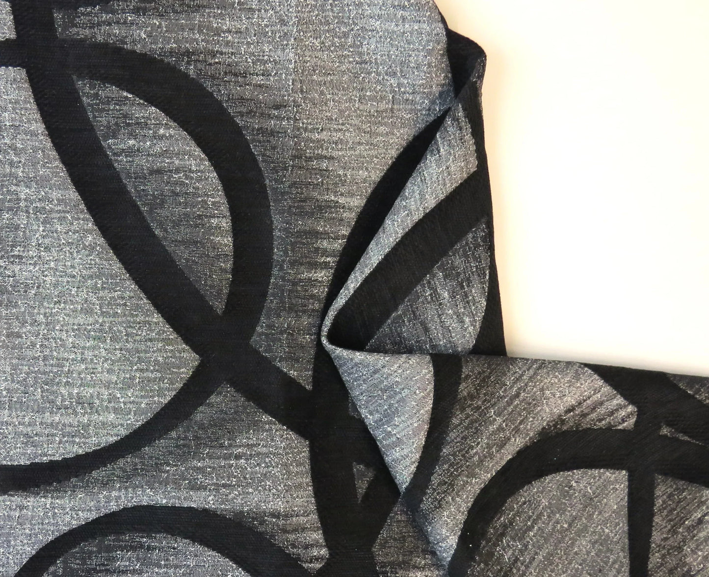Athens Silver Black Sateen