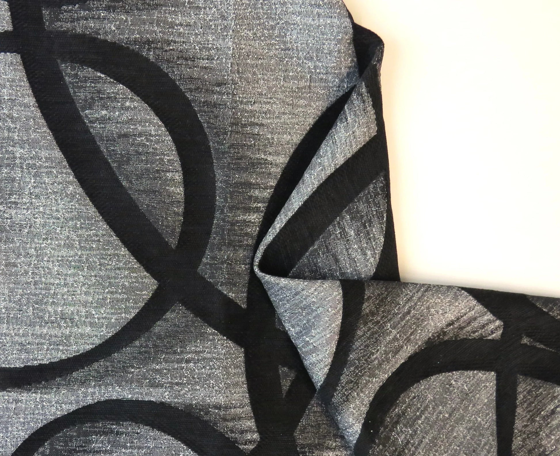 Athens Silver Black Sateen